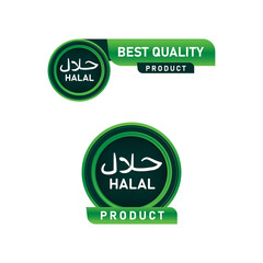 Halal product label design concept