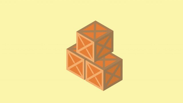 logistic packing boxes animation