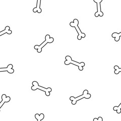 vector seamless monochrome pattern with cute bones