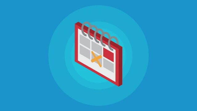 calendar reminder date isometric animation