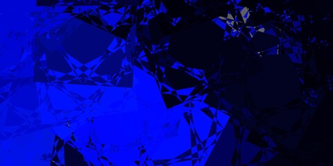 Dark BLUE vector backdrop with triangles, lines.
