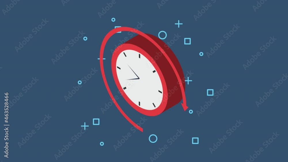 Poster timer chronometer red isometric animation