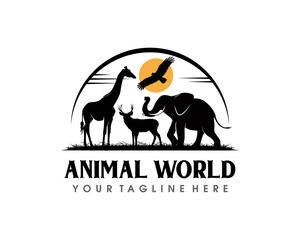 Animal Conservation Logo design. Wildlife Safari Logo design inspiration