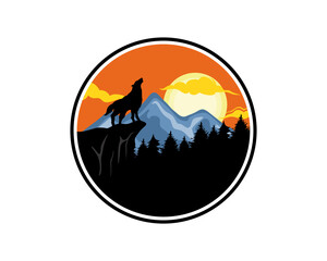 Wolf Logo Design. Wild Wolf Logo Vector Template