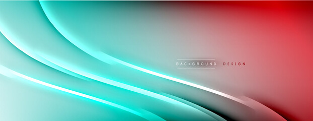 Fototapeta na wymiar Abstract background. Shadow lines on bright shiny gradient background.