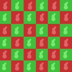 Red and green plaid snowman pattern background