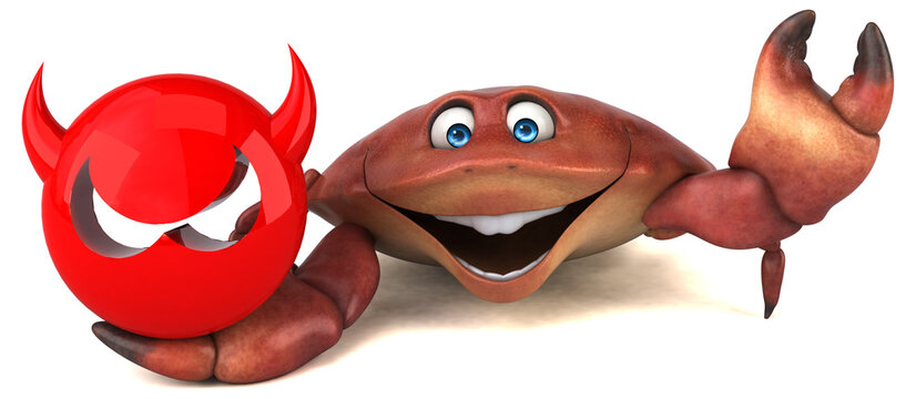 Fun crab - 3D Illustration