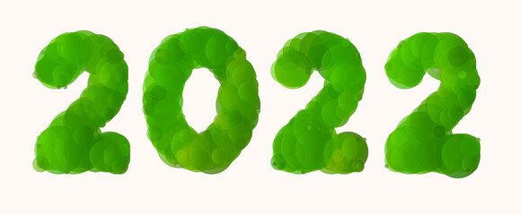 2022 number green circle bubble style