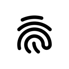 Finger print, line web or mobile interface vector icon. Isolated on white background. Sign for your web site design, logo, app, UI.