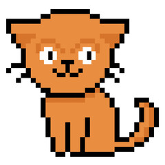 Obraz premium pixel cat Orange