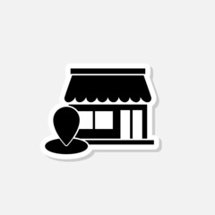 Store with Location icon sticker
