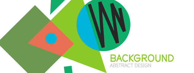 Abstract background. Blocks, lines, triangles, circles composition. Techno or business concept for wallpaper, banner, background, landing page