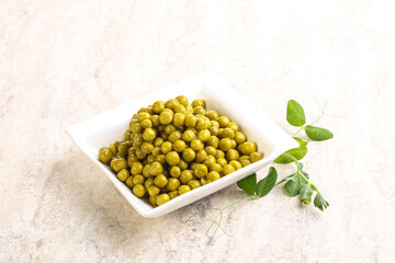 Marinated Green peas in the bowl