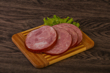 Slices of pork meat ham