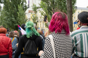 30th anniversary of Ukraine's independence on the sea beach.