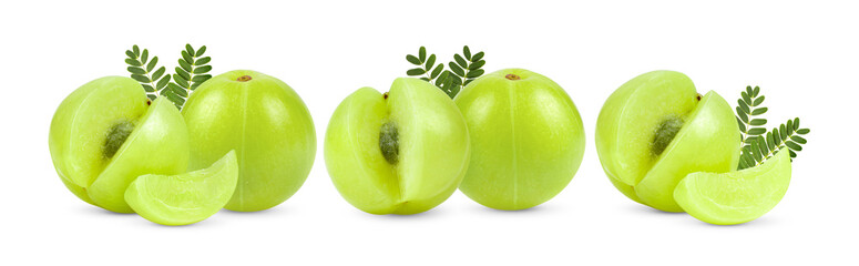 Indian gooseberries on white