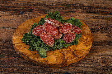 Iberian pork Fuet sausage slices