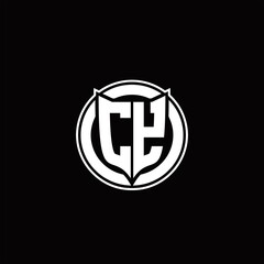 CY Logo monogram with shield and circluar shape design tamplate