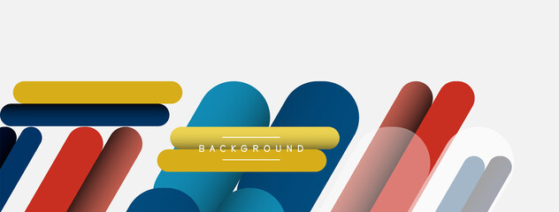 Overlapping round shapes and lines background. Vector illustration for wallpaper banner background or landing page
