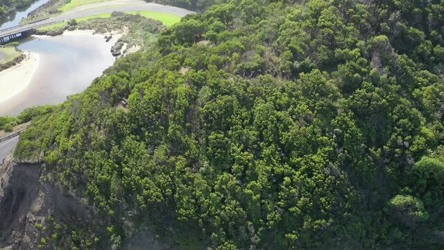 Hikers on Tramway Track above Great Ocean Road at St George River