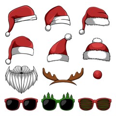 christmas accessories vector illustration