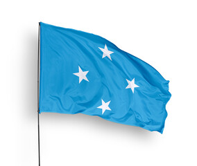 Micronesia flag isolated on white background. close up waving flag of Micronesia. flag symbols of Micronesia. Concept of Micronesia.