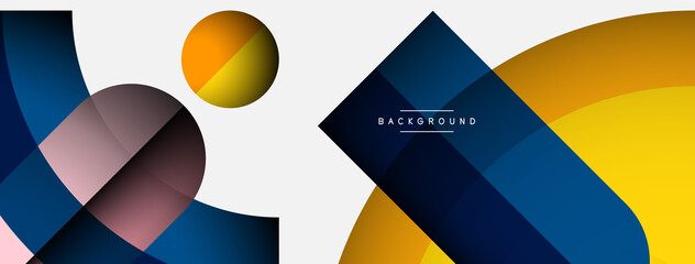 Trendy shapes, color minimal design composition, lines and shadows for wallpaper banner background or landing page