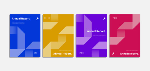 Geometric brochure template collection. Minimalist design concept. 