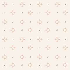 star sparkle and moon seamless pattern in earth tone color with light background