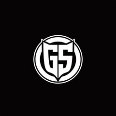 GS Logo monogram with shield and circluar shape design tamplate