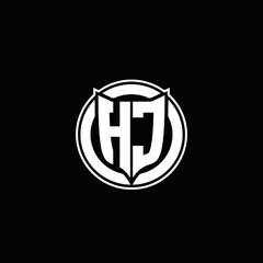 HC Logo monogram with shield and circluar shape design tamplate