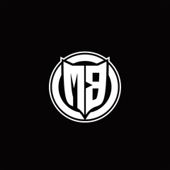 MB Logo monogram with shield and circluar shape design tamplate