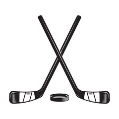 Ice Hockey design on white background. Hockey Stick Line art logos or icons. vector illustration..