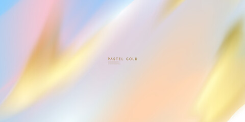 Background design in golden abstract horizontal pastel hologram