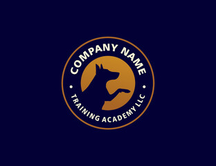 Dog training logo badge company