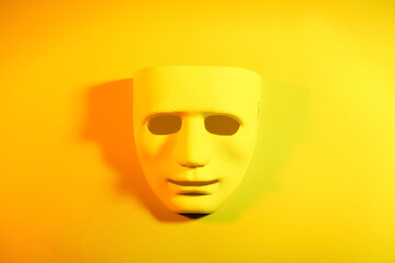 Guy Fawkes mask on color background