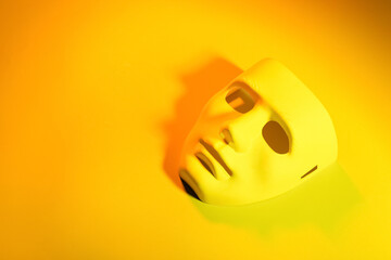 Guy Fawkes mask on color background