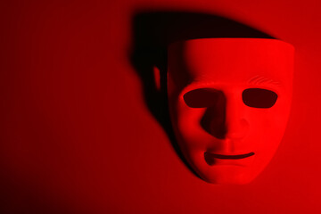 Guy Fawkes mask on color background