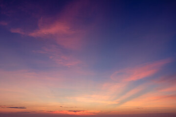 Beautiful colored cloudy evening sky.  Abstract sky background.