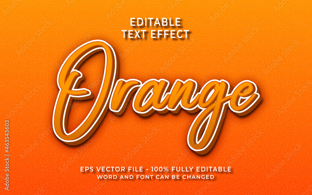 Wall mural orange editable text effect