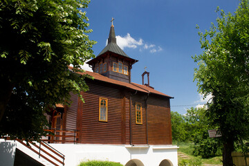 Saint mosaic in Orthodox monastery in Serbian national park Frushka Gora