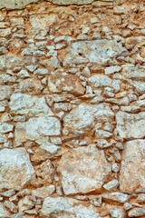 Closeup Fragment of Traditional Portugal Road or Wall Covering  Made of White Stones.