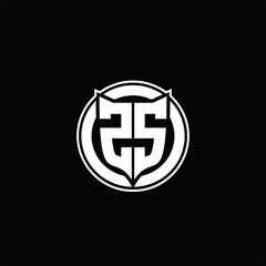 Obraz premium ZS Logo monogram with shield and circluar shape design tamplate