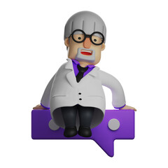 Professor 3D Cartoon Illustration with funny poses