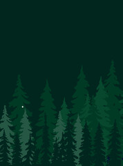 Obraz premium trees, spruce, christmas, trees, forest, new year, poster, coniferous forest, holidays, taiga, pines, background, winter, fairy forest, hills, mountains, postcard