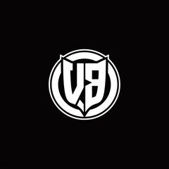 VB Logo monogram with shield and circluar shape design tamplate