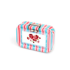 Metal box with floral ornament isolated on a white background