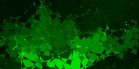 Dark Green vector texture with random triangles.