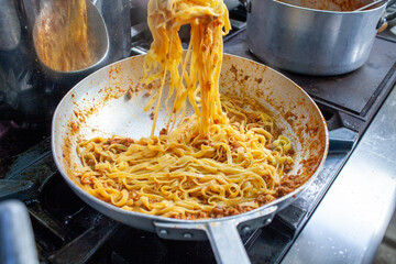 tagliatelle italian cuisine typical dishes of emilia romagna bologna modena reggio emilia © francescodemarco