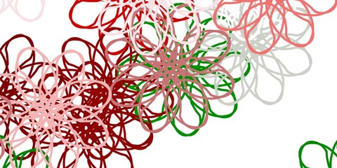 Light Green, Red vector natural backdrop with flowers.